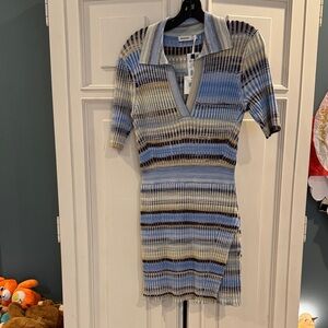 Simkhai “Solana” Stripe Knit Polo Mini Dress – Size [your size] (NWT)